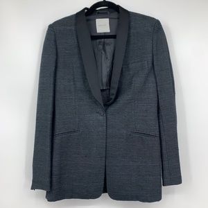 Costume National womens 40 jacket silk casual one button boyfriend blazer